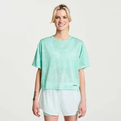 Saucony Dames Elevate Short Sleeve Atmos Tie-Dye Print|Dames Tops