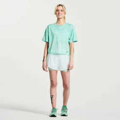 Saucony Dames Elevate Short Sleeve Atmos Tie-Dye Print|Dames Tops