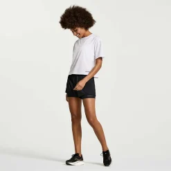 Saucony Dames Elevate Short Sleeve White Tie-Dye Print|Dames Tops
