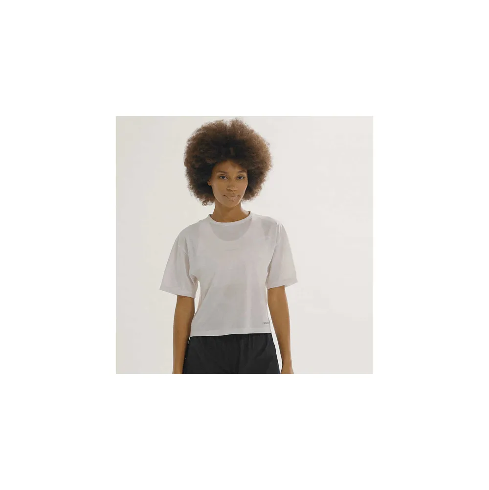 Saucony Dames Elevate Short Sleeve White Tie-Dye Print|Dames Tops