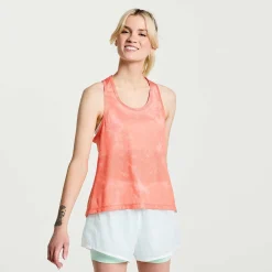 Saucony Dames Elevate Tank Top Zenith Tie-Dye Print|Dames Tops