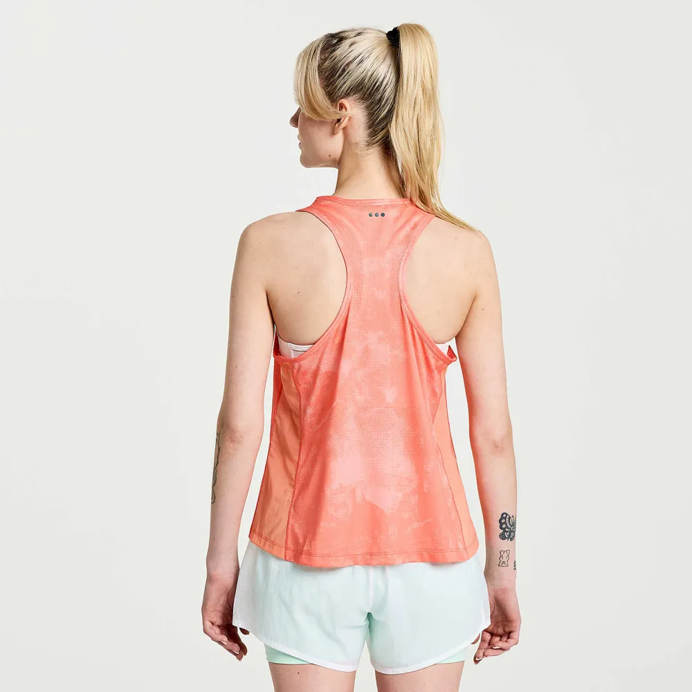 Saucony Dames Elevate Tank Top Zenith Tie-Dye Print|Dames Tops