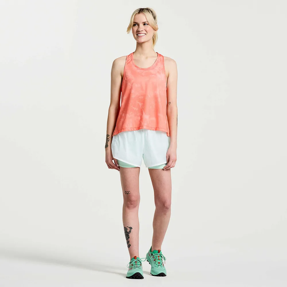 Saucony Dames Elevate Tank Top Zenith Tie-Dye Print|Dames Tops