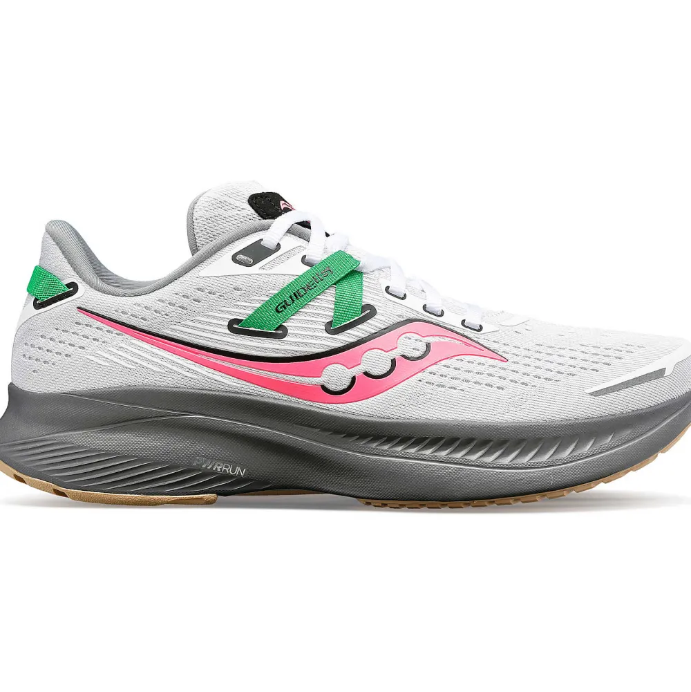 Saucony Dames Guide 16 White / Gravel|Dames Stabiliteit
