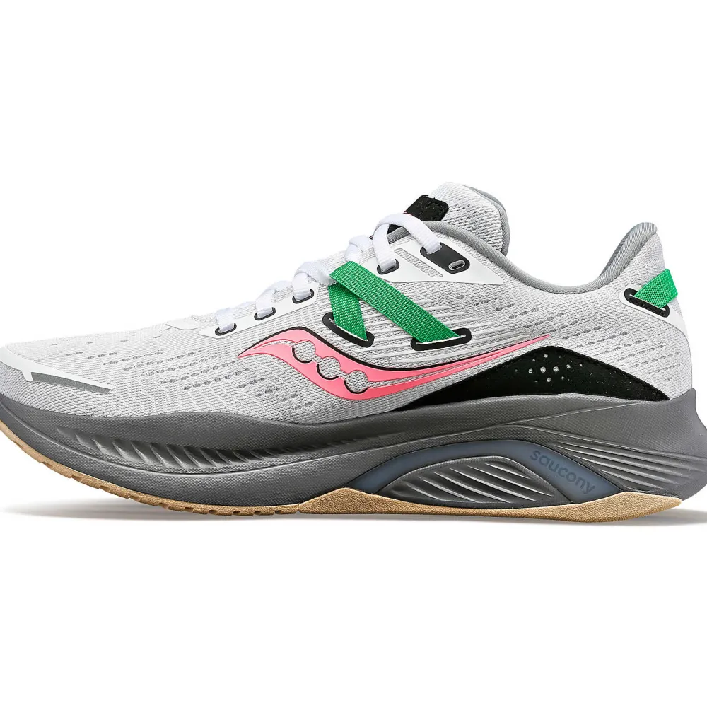 Saucony Dames Guide 16 White / Gravel|Dames Stabiliteit
