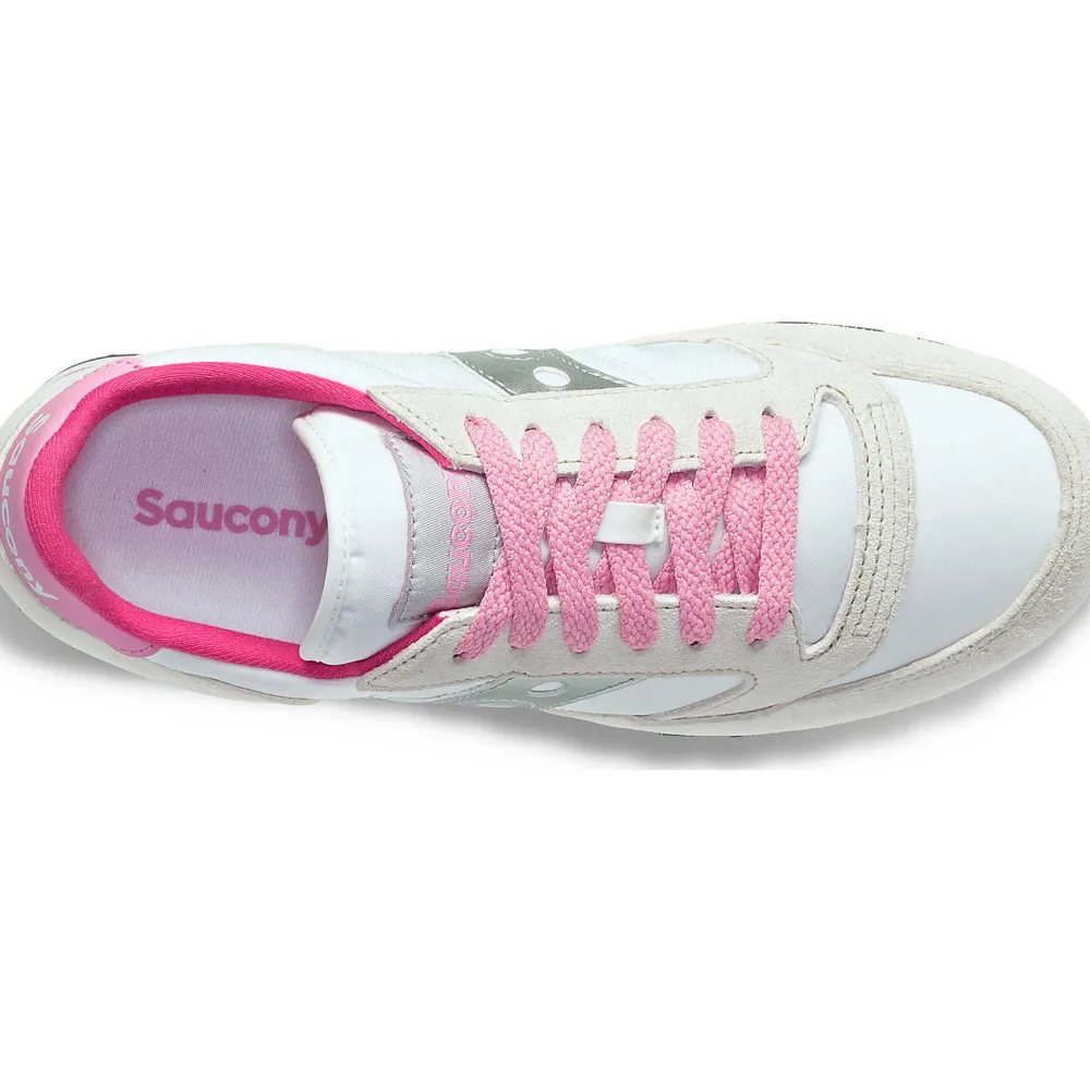 Saucony Dames Jazz Triple White / Grey / Pink|Dames Jazz