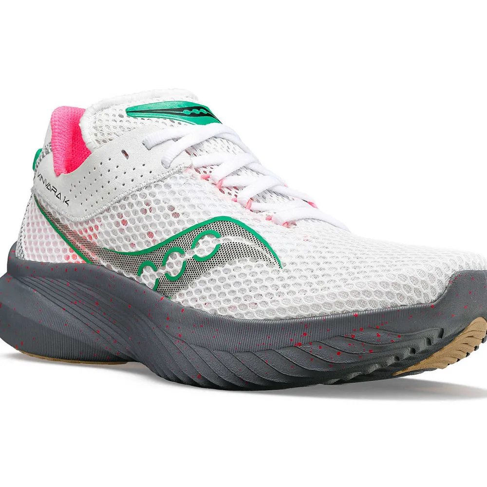 Saucony Dames Kinvara 14 White / Gravel|Dames Neutraal