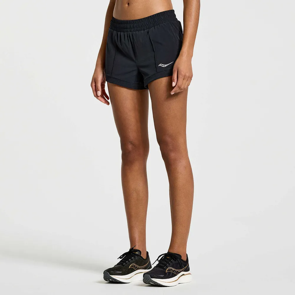 Saucony Dames Outpace 3" Short Black|Dames Tights En Shorts