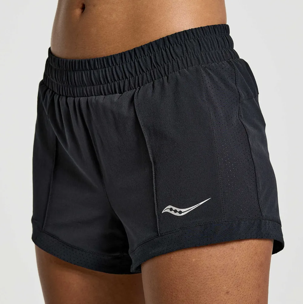 Saucony Dames Outpace 3" Short Black|Dames Tights En Shorts