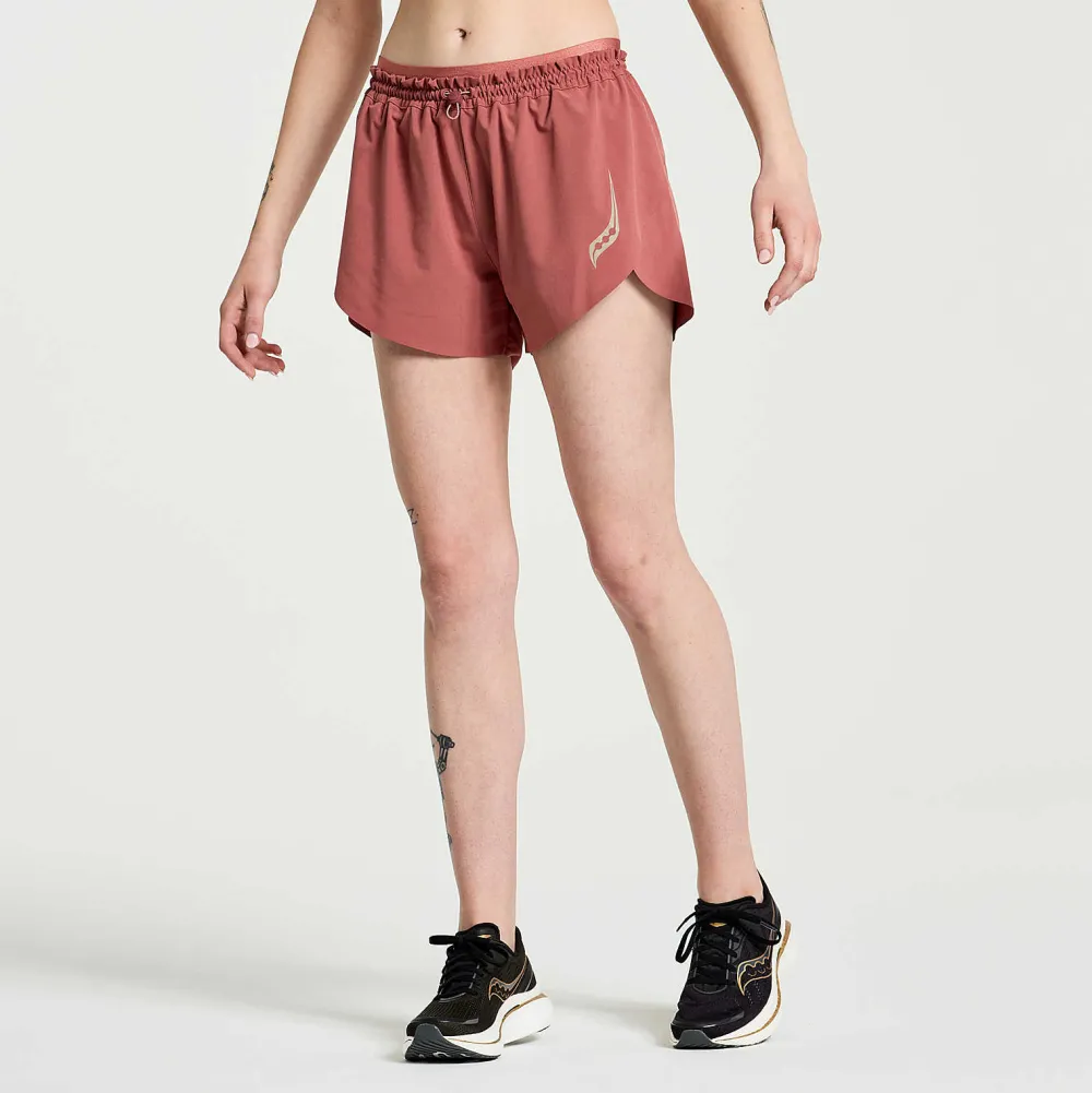 Saucony Dames Pinnacle 2.5" Short Apple Butter|Dames Tights En Shorts