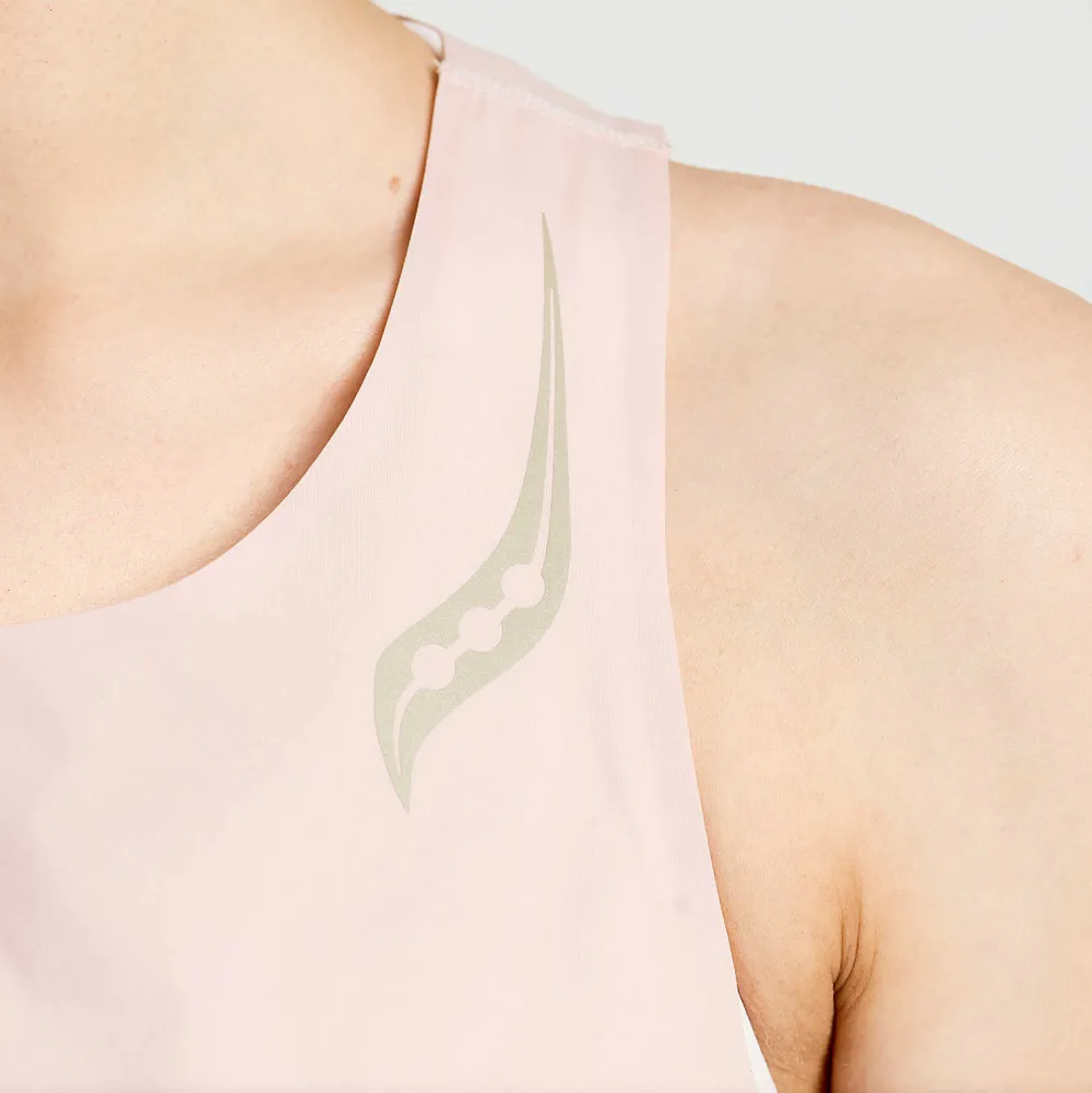 Saucony Dames Pinnacle Tank Sepia Rose|Dames Tops