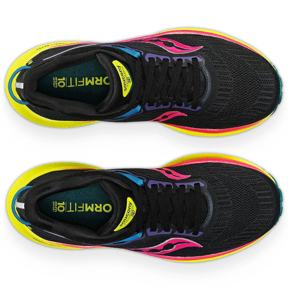 Saucony Dames X Sweaty Betty Triumph 21 Black / Pink / Citron|Dames Neutraal