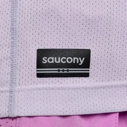 Saucony Dames Stopwatch Graphic Short Sleeve Mauve Graphic|Dames Tops