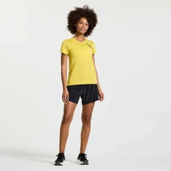 Saucony Dames Stopwatch Graphic Short Sleeve Arroyo Heather Graphic|Dames Tops