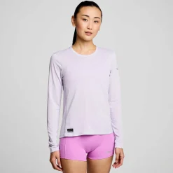 Saucony Dames Stopwatch Long Sleeve Mauve|Dames Tops