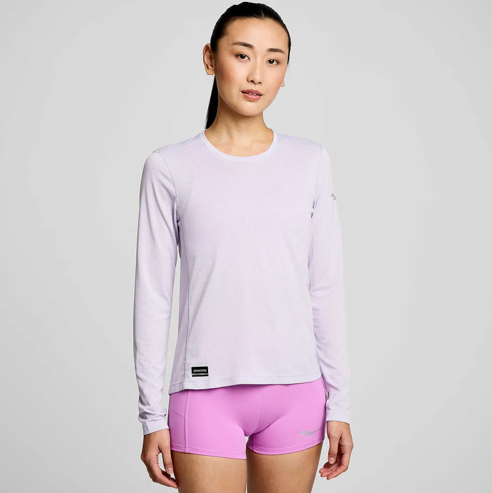 Saucony Dames Stopwatch Long Sleeve Mauve|Dames Tops