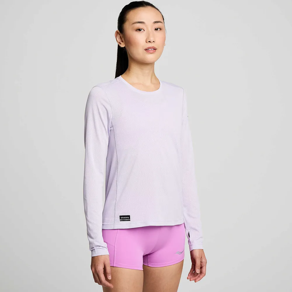 Saucony Dames Stopwatch Long Sleeve Mauve|Dames Tops