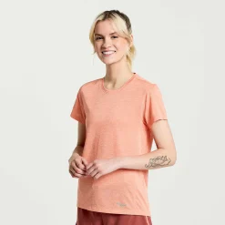 Saucony Dames Stopwatch Short Sleeve Zenith Heather|Dames Tops