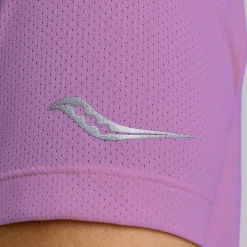 Saucony Dames Stopwatch Short Sleeve Grape Heather|Dames Tops