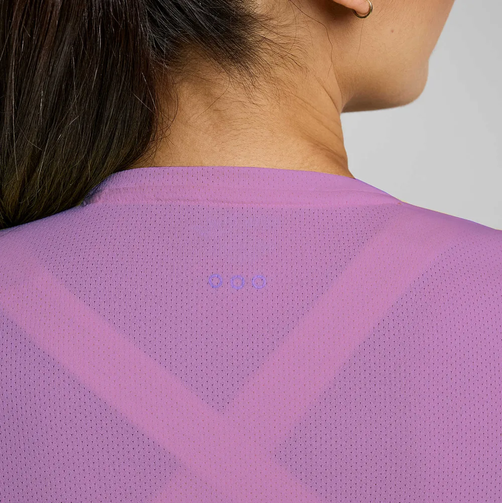 Saucony Dames Stopwatch Short Sleeve Grape Heather|Dames Tops