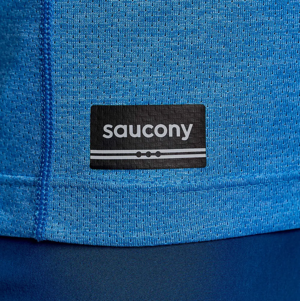 Saucony Dames Stopwatch Short Sleeve Bluelight Heather|Dames Tops