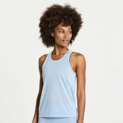 Saucony Dames Stopwatch Singlet Ether Heather|Dames Tops