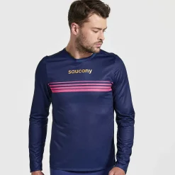 Saucony Heren Elite Long Sleeve Sodalite|Heren Tops
