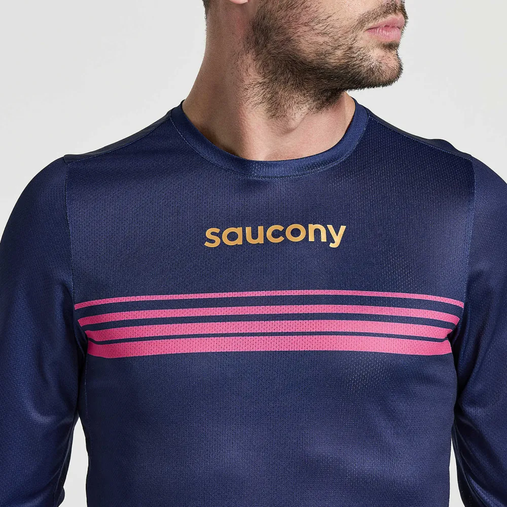Saucony Heren Elite Long Sleeve Sodalite|Heren Tops