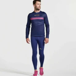 Saucony Heren Elite Long Sleeve Sodalite|Heren Tops
