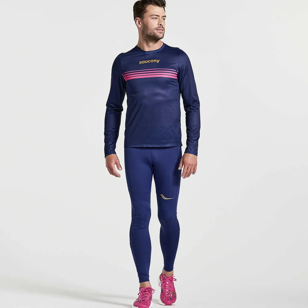 Saucony Heren Elite Long Sleeve Sodalite|Heren Tops