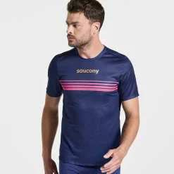 Saucony Heren Elite Short Sleeve Sodalite|Heren Tops
