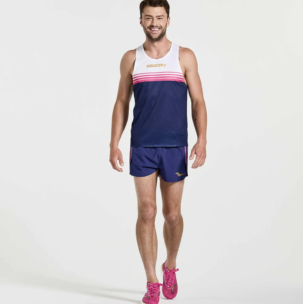 Saucony Heren Elite Split Short Sodalite|Heren Tights And Shorts