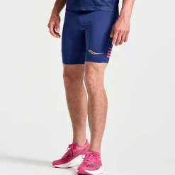 Saucony Heren Elite Tight Short Sodalite|Heren Tights And Shorts