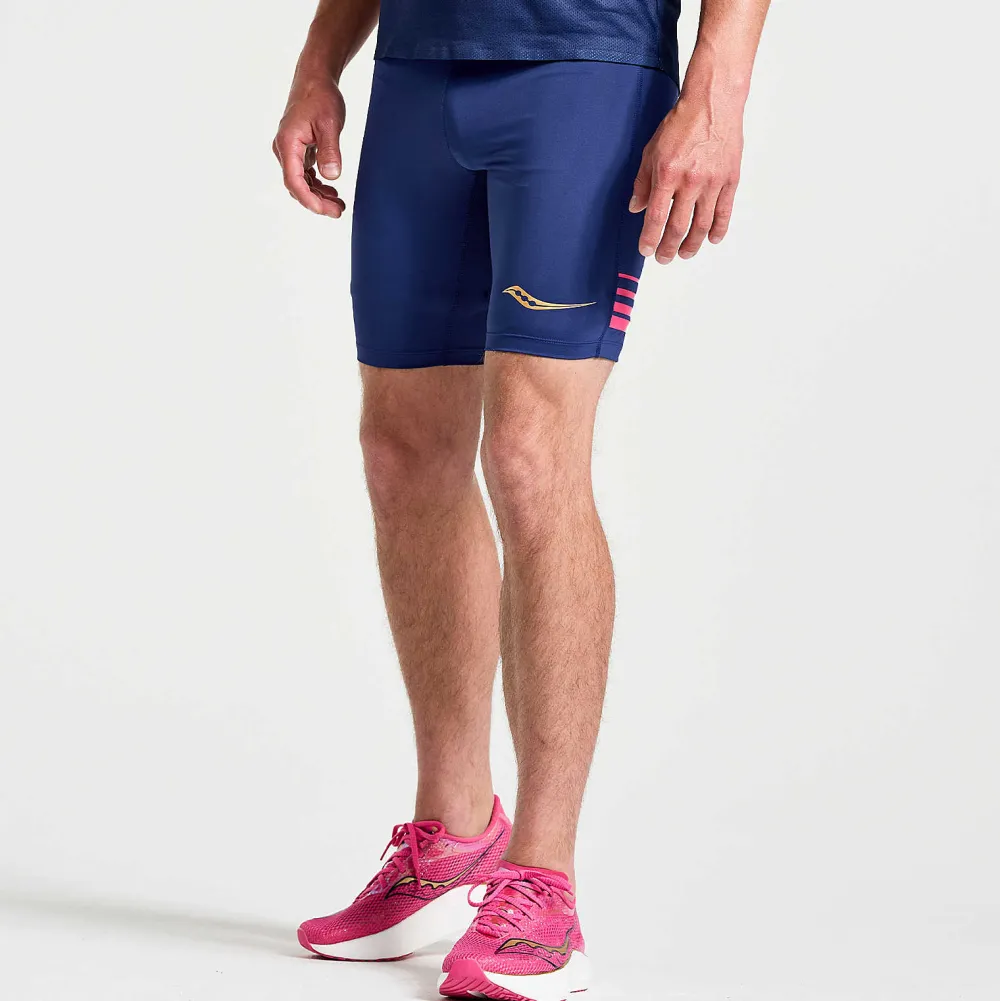 Saucony Heren Elite Tight Short Sodalite|Heren Tights And Shorts