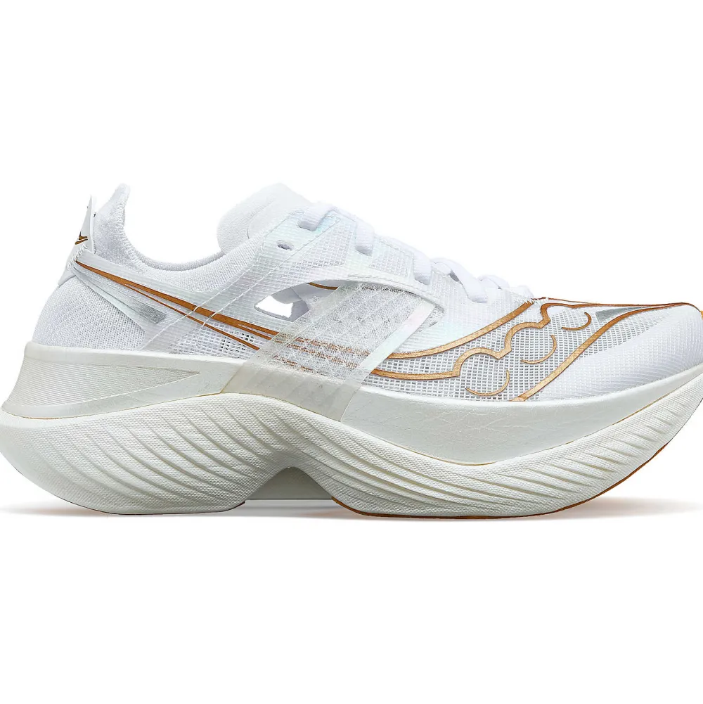 Saucony Heren Endorphin Elite White / Gold|Heren Racing