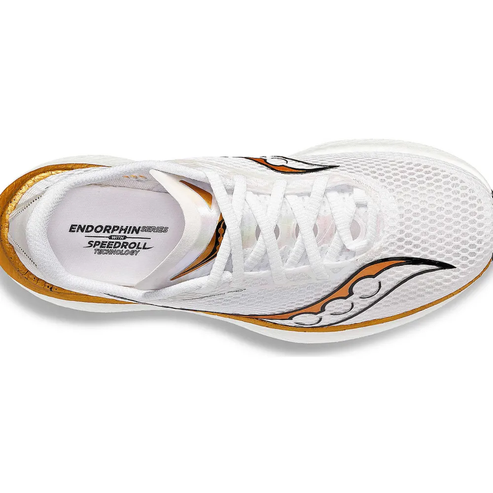 Saucony Heren Endorphin Pro 3 White / Gold|Heren Neutraal