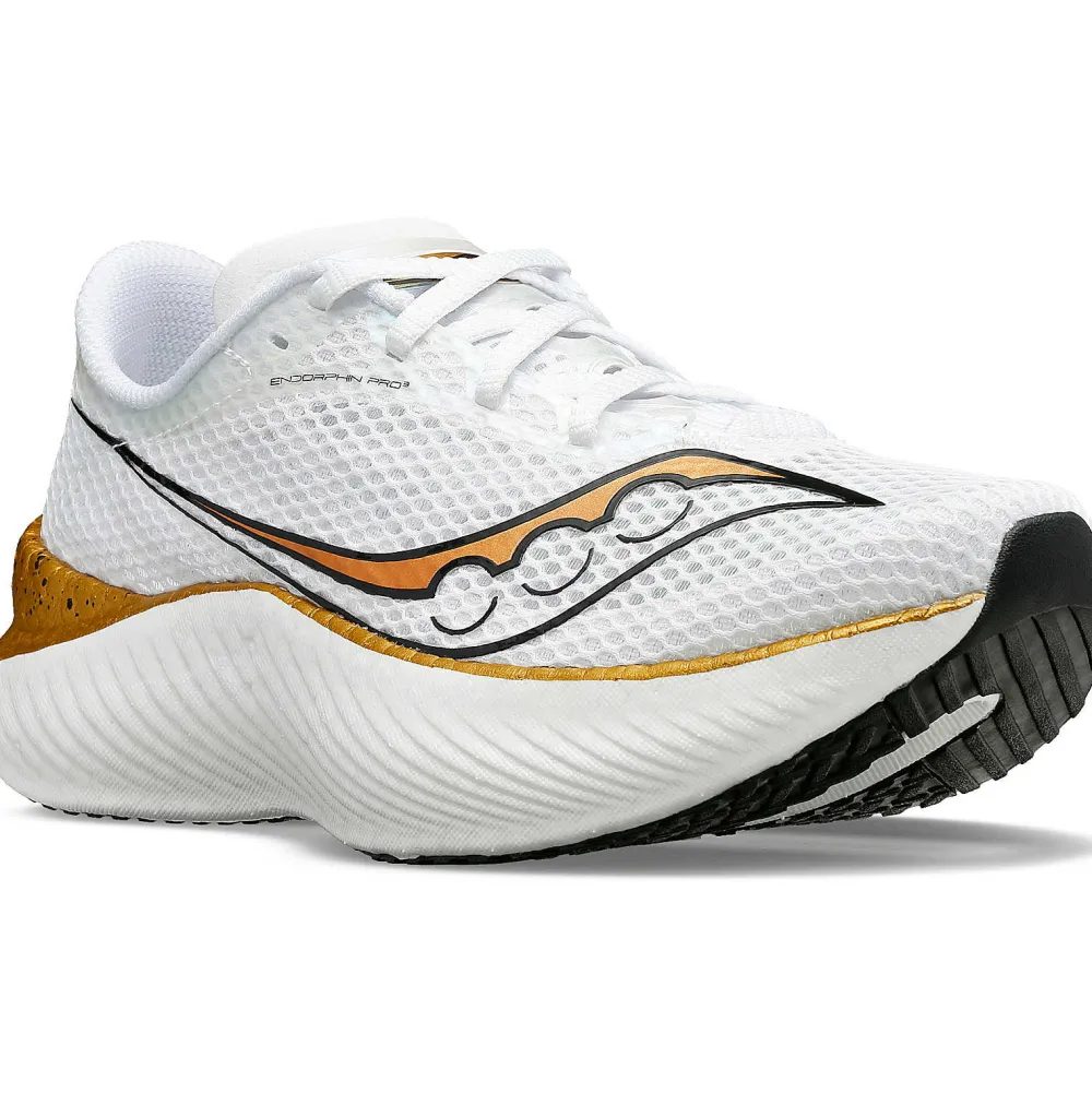 Saucony Heren Endorphin Pro 3 White / Gold|Heren Neutraal