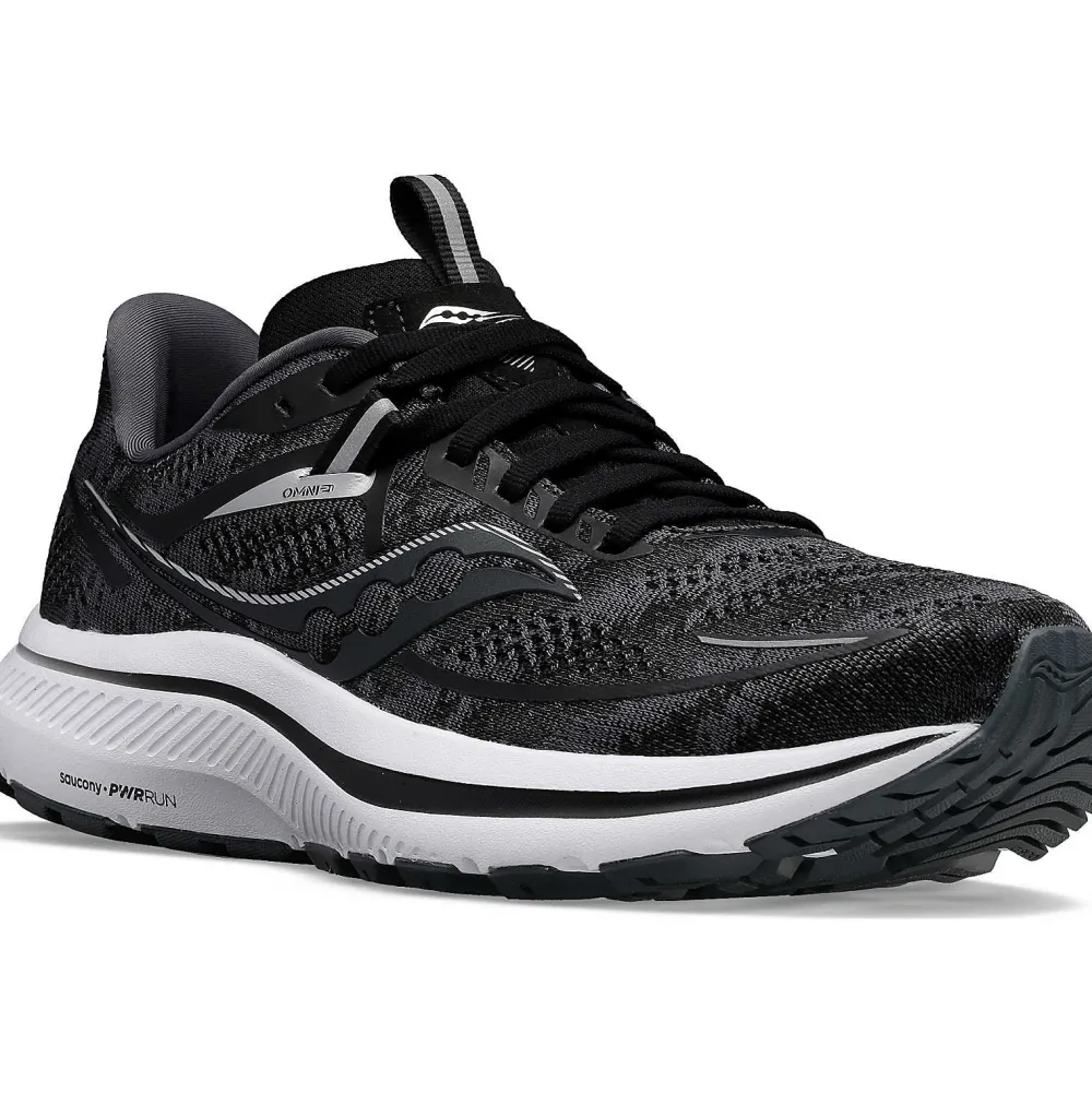 Saucony Heren Omni 21 Black / White|Heren Stabiliteit