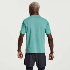 Saucony Heren Pinnacle Short Sleeve Moss|Heren Tops