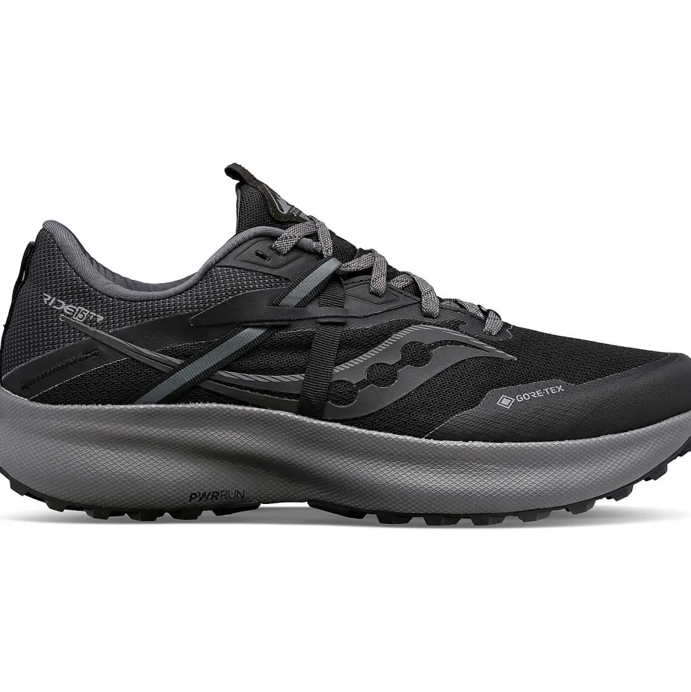 Saucony Heren Ride 15 Tr Gtx Black / Charcoal|Heren Trail Running