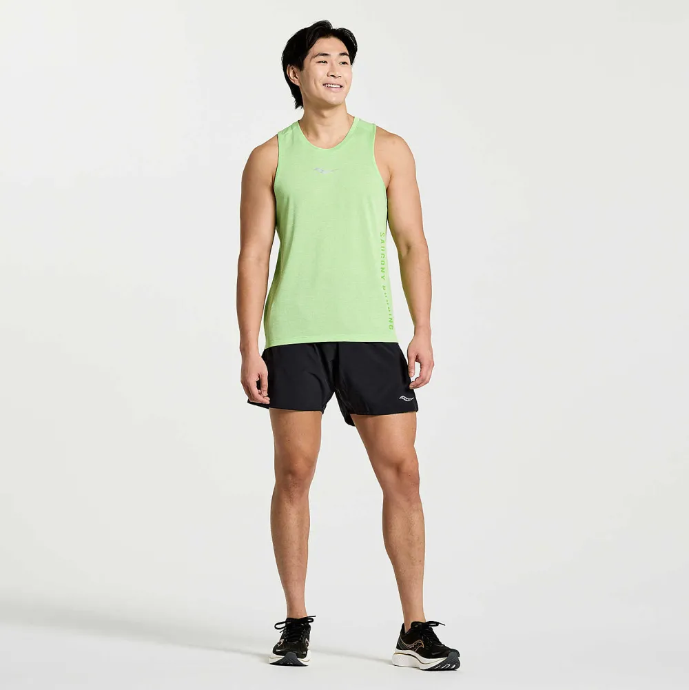 Saucony Heren Stopwatch Graphic Singlet Invader Heather Graphic|Heren Tops