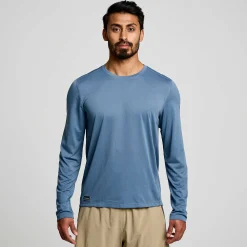 Saucony Heren Stopwatch Long Sleeve Murk|Heren Tops