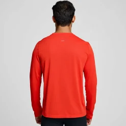 Saucony Heren Stopwatch Long Sleeve Infrared|Heren Tops