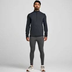 Saucony Heren Triumph 3D 1/2 Zip Black Heather|Heren Jacks En Vesten